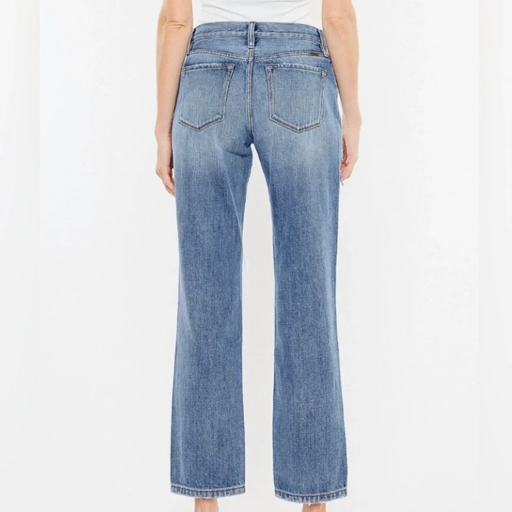 Kancan patchwork jeans denim distressed boyfriend relaxed 30 cotton